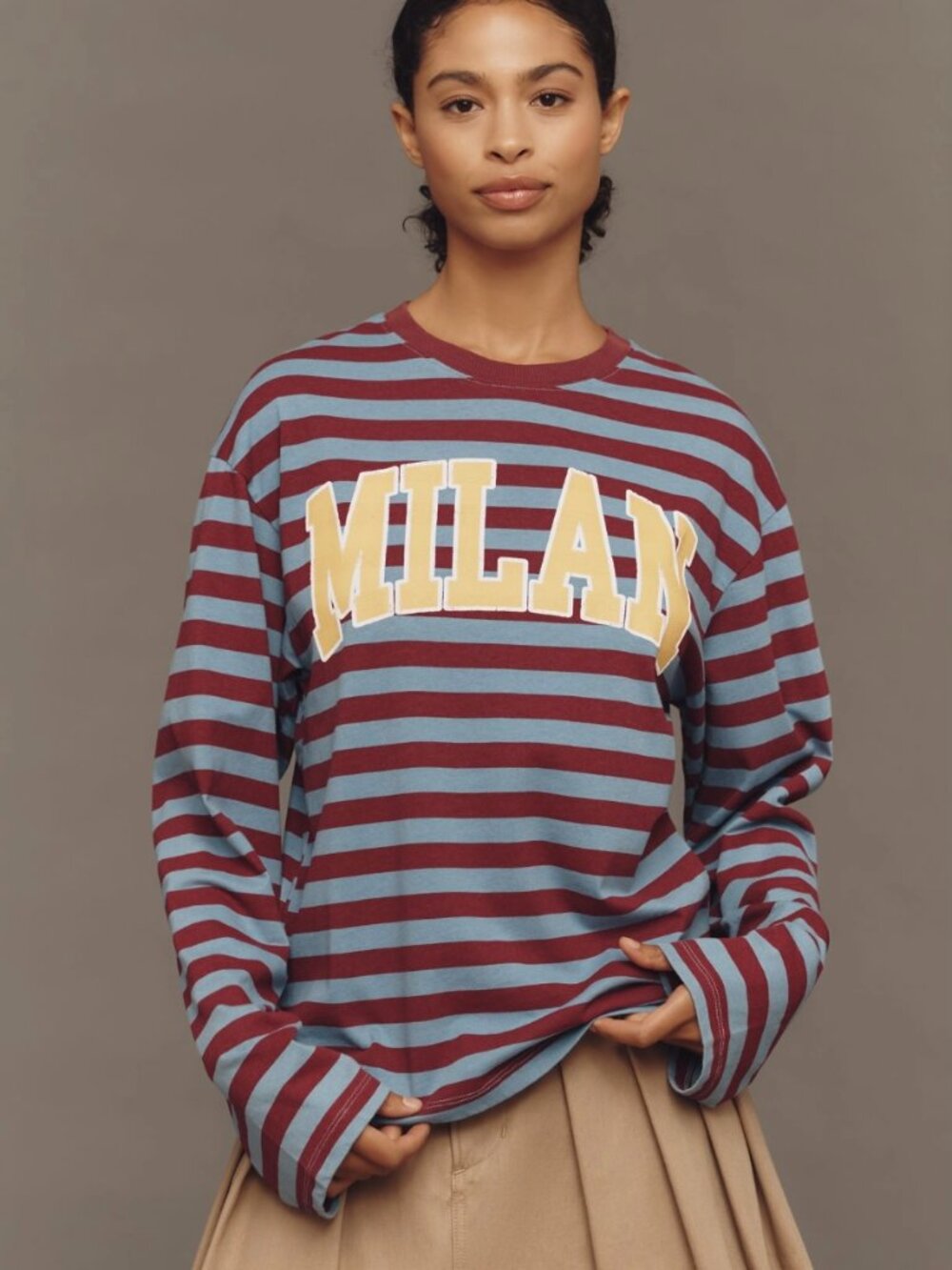 EUC Anthropologie Milan Long-Sleeve Stripe City Top, Size L